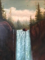 Snoqualmie Falls oil on canvas 1890’s ? 28 x 42 inches