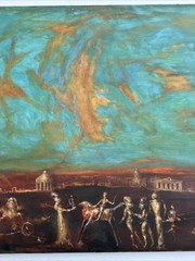 Russian Surrealist Painting Large Expressionism Listed Andrei Medvedev Modernist
