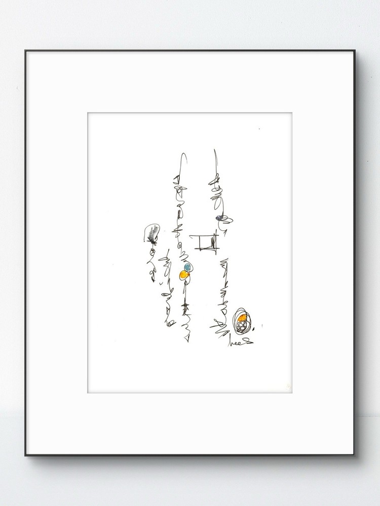 Original Abstract Minimalism 9×12 Paper Ink Handmade Signed Fine Wall Art 24