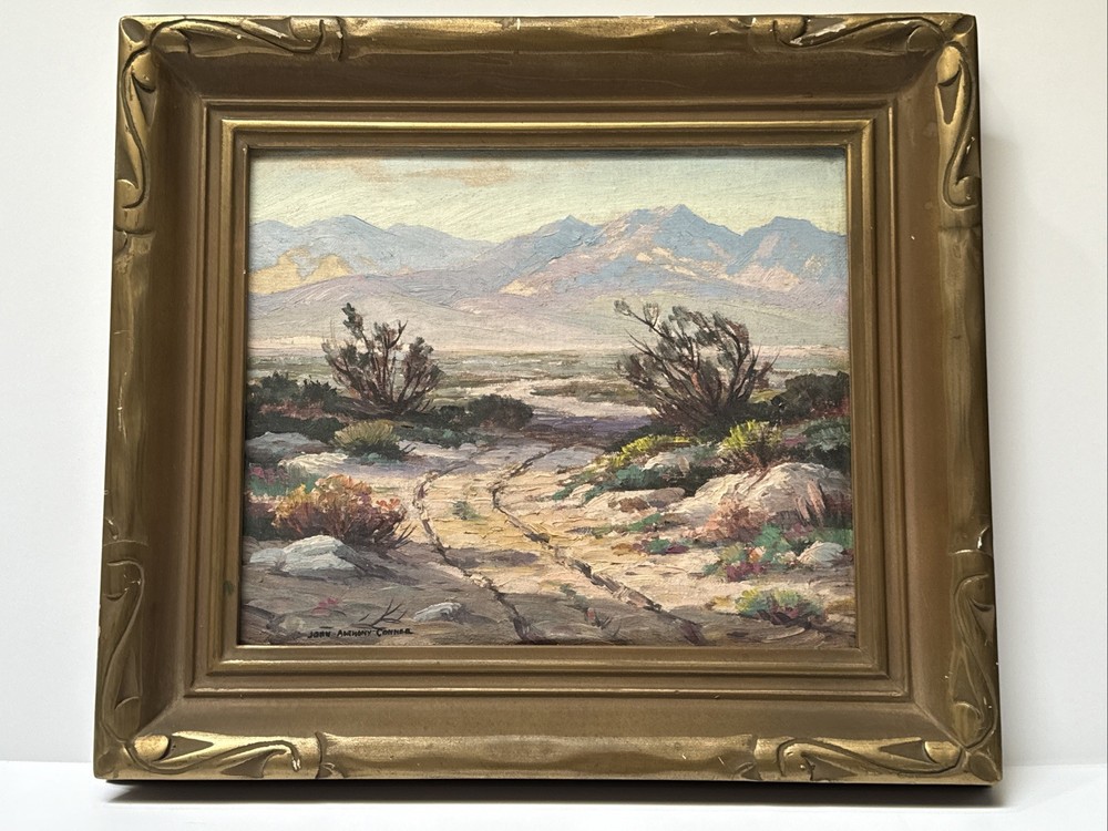 ANTIQUE DESERT PAINTING FINEST JOHN ANTHONY CONNER LANDSCAPE LISTED FAMOUS 1940