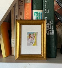 Custom Miniature Pet Portrait origin. Hand painted watercolor 1″ x 1.5″ or ACEO