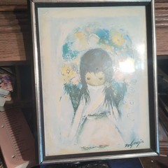 DeGrazia Signed Framed Illustration Art Painting on Paper Woman OOAK Single