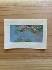 ACEO Original Art Card – Monet Inspired Water Lillies Nature Impressionism