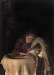 1911 Edwardian Mother & Baby Interior Portrait WILLIAM CHARLES PENN (1877-1968)