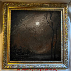 Countryside Moon Original oil painting Landscape on canvas victorian gothic art