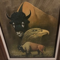Artist Guy Nez Jr. Original Oil Painting Native Southwest, Signed. 23 1/2 X 28”