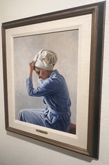 Philip White Original Oil Painting „Blue Robe” – 1970’s -27×33” Framed