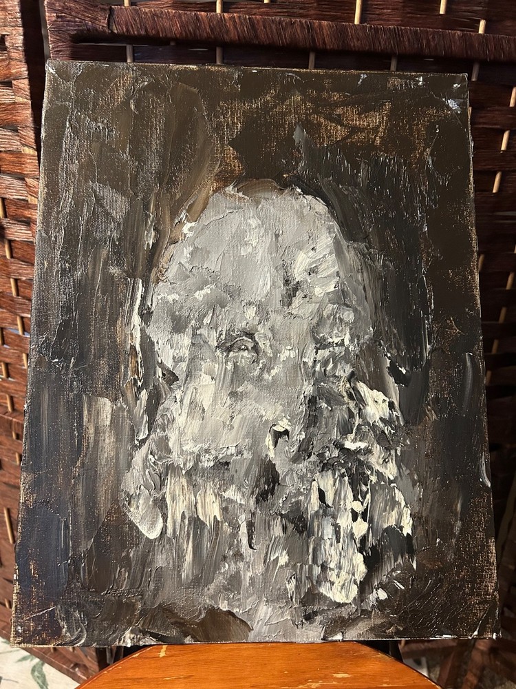 11 x 14 Original Oil Painting Horror Portrait on Canvas Panel Art Abstract
