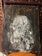 11 x 14 Original Oil Painting Horror Portrait on Canvas Panel Art Abstract