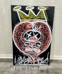 Trey Coppland, Lover Boy Abstract Acrylic Painting, 20+30 in, 2026, Signed