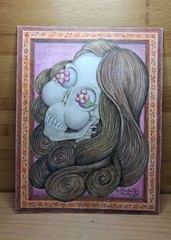 Original Art Color Pencil Drawing Day of the Dead Skeleton Calavera 8.5 x 11