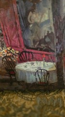 French Village on Canvas 14 1/2 X 18 1/2