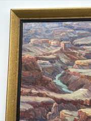 Antique Grand Canyon Painting Landscape Unsigned Nell Walker Warner 1930’s Oil