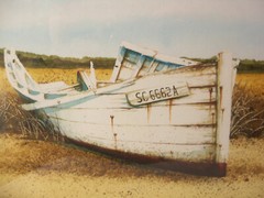 Original Watercolor Painting by Stephen Sebastian South Carolina Beach Skiff