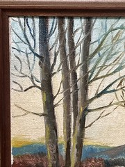 Frederick J Pearsall Landscape Painting Winter Barn Snow Vintage Rhode Island RI