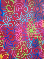 Colorful Bold Mandala 9×12 Thick Paper Original Art Abstract Expressionism