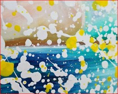 Original 27.5″ Mixed Media „Illusion Of Surfing“ Canvas Abstract Painting Art
