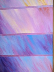 Abstract oil Painting 24″X56″ 1992 „Reflections“ Jerrold Schoenblum NYC Artist