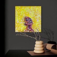ORIGINAL Acrylic Painting Woman Abstract Vivid Portrait Modern HAND PAINTED