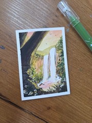 ACEO watercolor painting. Original Landscape