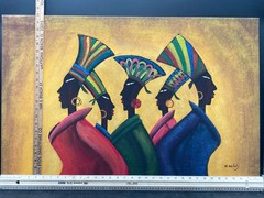 Original N. Melody Signed „Aristocrats“ Acrylic Painting
