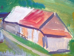 Ludek Majer 1925-2013 Solanec (Czech Republic) / Gouache / Village in Wallachia