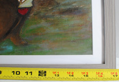 Original Acrylic on Canvas Board Dachshund Dog in the Woods Framed 11″ by 14″