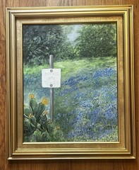 Fabulous Bluebonnet Oil Painting-“Dont Mess w Texas”-Hill Country Landscape