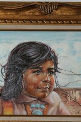 Untitled (Native American Child) By Anthony Sidoni Signed Oil on Canvas 12″x16″