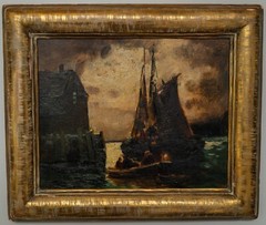 Anthony Thieme (1888-1954) Rockport Motif #1 Oil on Board Walfred Thulin Frame