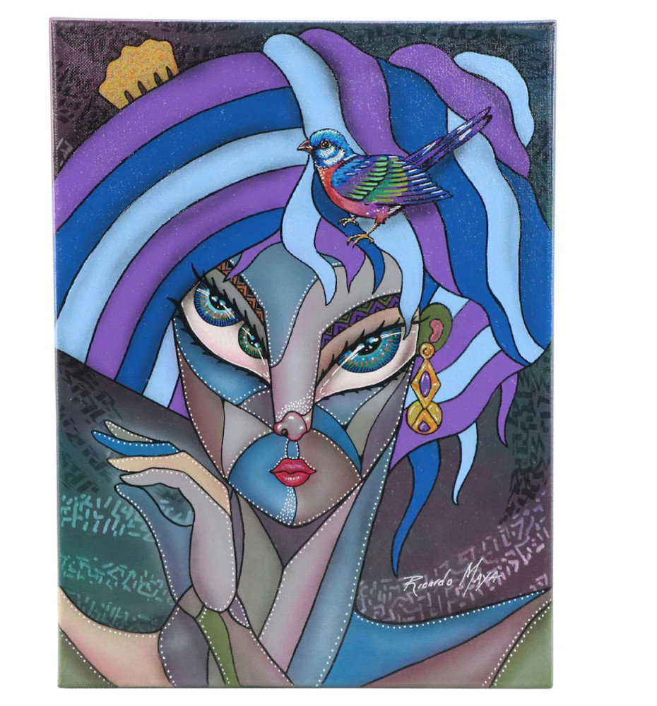 Ricardo Maya Surrealist Abstract Portrait Acrylic Painting