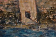 LG FRAMED ORIGINAL OIL EL MORRO CASTLE & BAY OLD HAVANA, CUBA ARTIST HECTO VIDAL