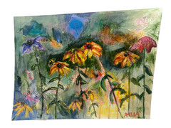 Original Art Painting OOAK Floral „In Love With Herself“ Dreamscape Garden Wall