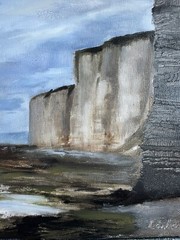 Original Ölgemälde Étretat Kreidefelsen Meer Küste Impressionismus Handgemalt