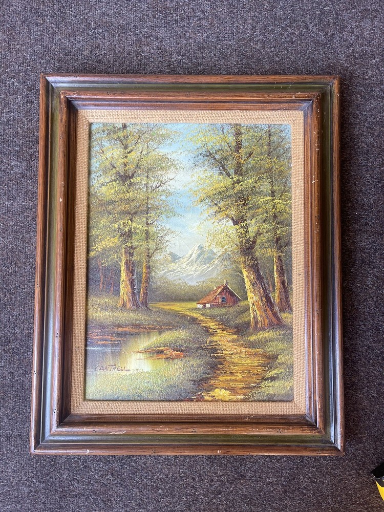 CANTRELL ART ORIGINAL OIL ON CANVAS RIVER CREEK LANDSCAPE PAINTING