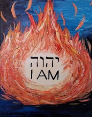 abstract contemporary original oil 20×16 canvas Amanda Norman „I AM Burning Bush