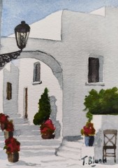 ORIGINAL WATERCOLOUR – Village in Italy.
