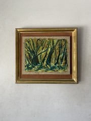 VINTAGE MODERN ABSTRACT OIL PAINTING WALL SCULPTURE MODERNISM ART LEWIS 1964