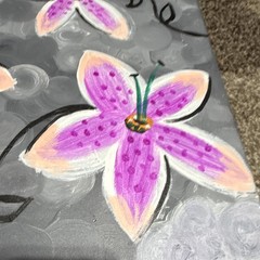 Floral Canvas Painting 16 x 20 in Unframed