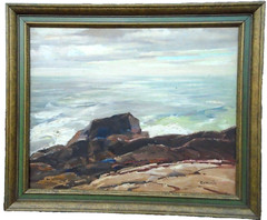 White Waves Rockport Seascape 16 x 20 Oil Painting-1930s/40s-Gustave Cimiotti