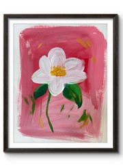 WHITE ROSE 14×11 Original #48 Abstract PAPER Abstract Floral Fine Art