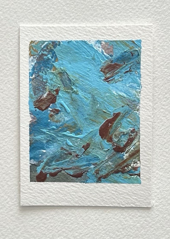 ACEO Painting ‘80’s Dixie Abstract’ Mixed Media Original Painting By Sasha Lehto