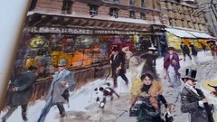 OLD FRANCE PAINTING FRENCH PARIS SNOWFALL FRANCESCO TAMMARO Frankreich malerei