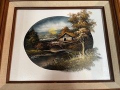 Set Of 2 Oil Paintings on Canvas Winter Landscape 8 x 10 Signed Nathan Vintage