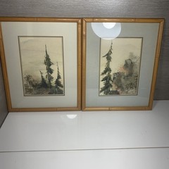 (2) Original Watercolor Paintings by Lois Talbot Framed 6.5” x 4.5”