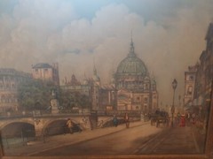 Painting by Gerhard Wenzel, Elector’s Bridge with Cathedral, old Berlin, approx. 72 x 63 cm