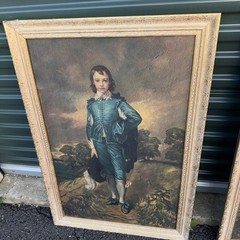 Set of 2 Framed Paintings („The Blue Boy“ and „Pinkie“ 38×26 -1960’s Gold Frame