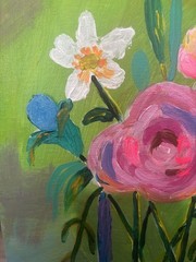Floral Beauty: Original Painting, Abstract Flowers 11×14 Home Decor
