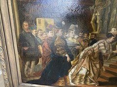 Antique European Painting Oil On Canvas, Solid Wood Frame Masters Style