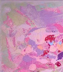 Original abstract acrylic paintings Hot pink Creative impasto painting on canvas